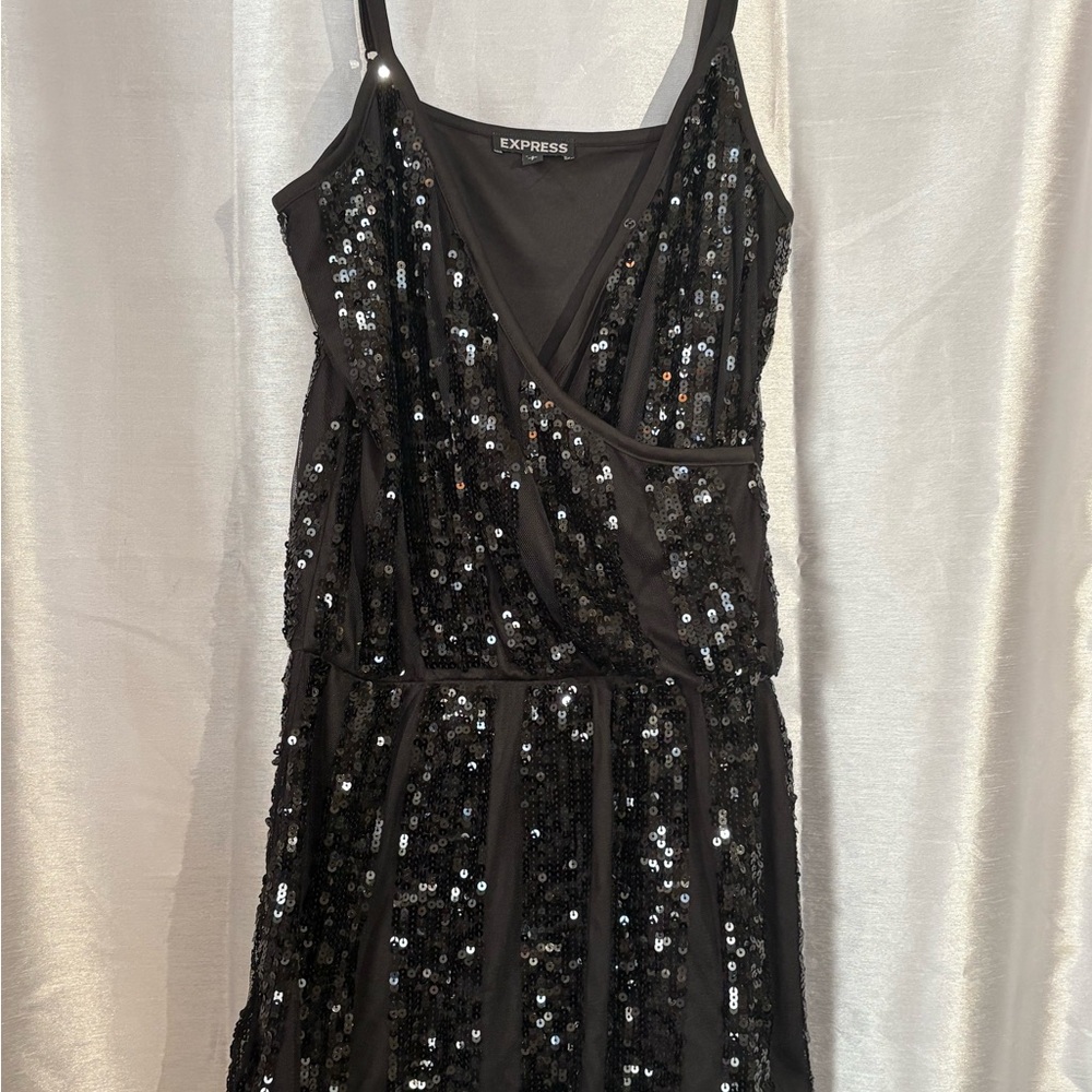 Express Sparkling Black Mini Dress size Small